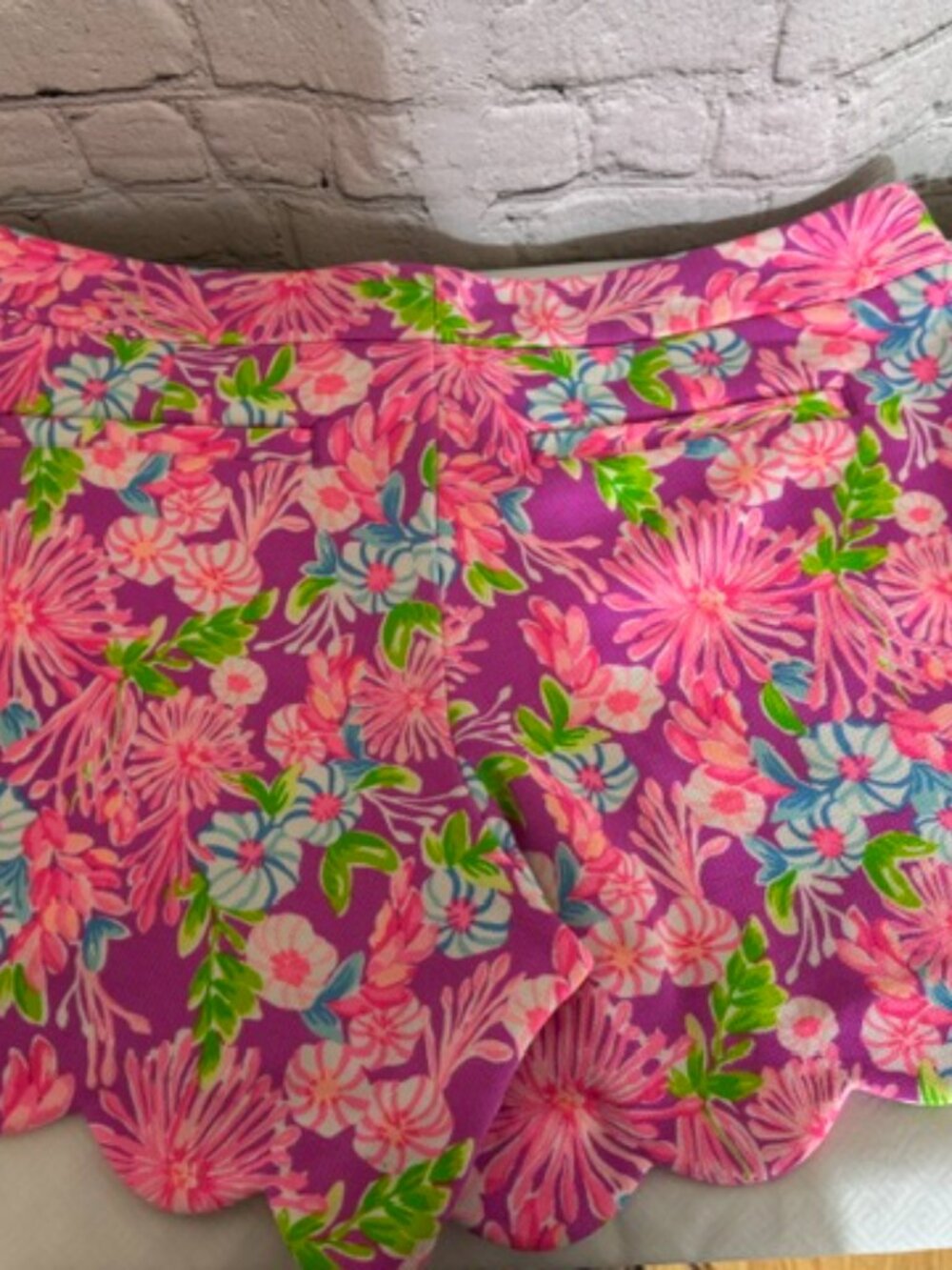 NWT Lilly Pulitzer Buttercup Knit Shorts Moms‎ The Word Amethyst Size 8 - Picture 4 of 9